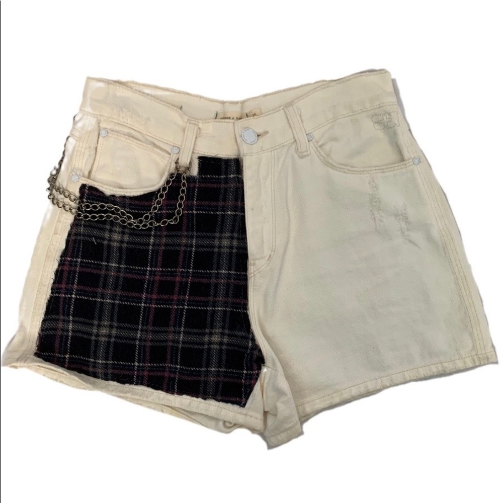 Silence + Noise Handmade White Denim Shorts, Sz 10